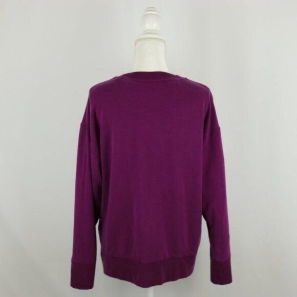 Athleta Balance Women's Medium Purple Henley Neckline Knit Sweatshirt - Picture 5 of 9